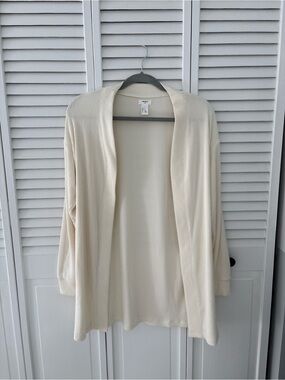 Forever 21 Cream Ribbed Soft Cardigan Sweater